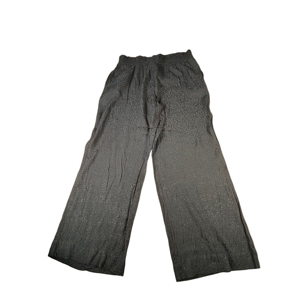Tommy Bahama Black Wide-Leg Pants Women's XL Elastic Waistband Stretch Holiday